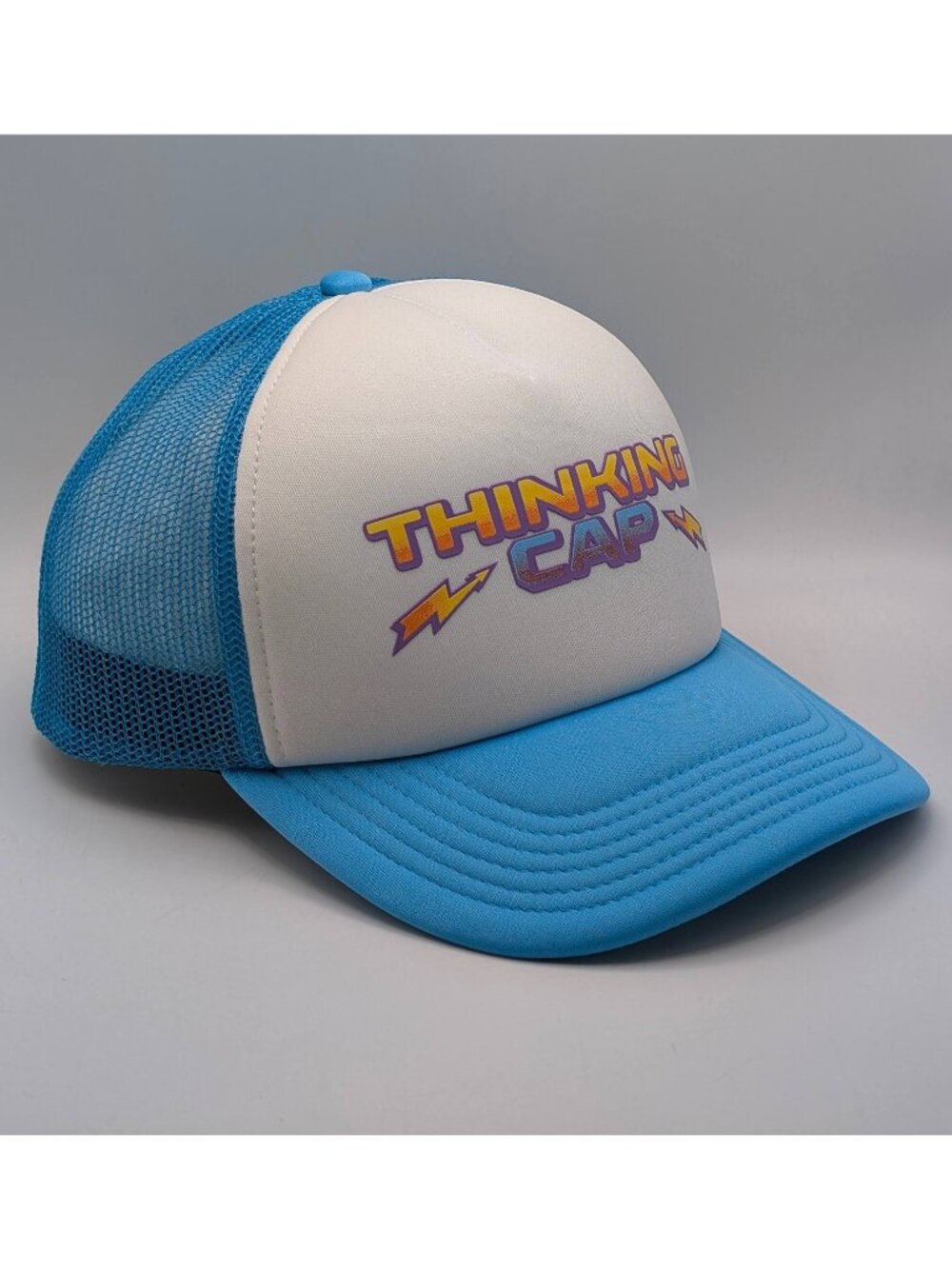 Stranger Things Netflix Snapback Trucker Thinking Cap Hat Mesh Blue Adult NEW